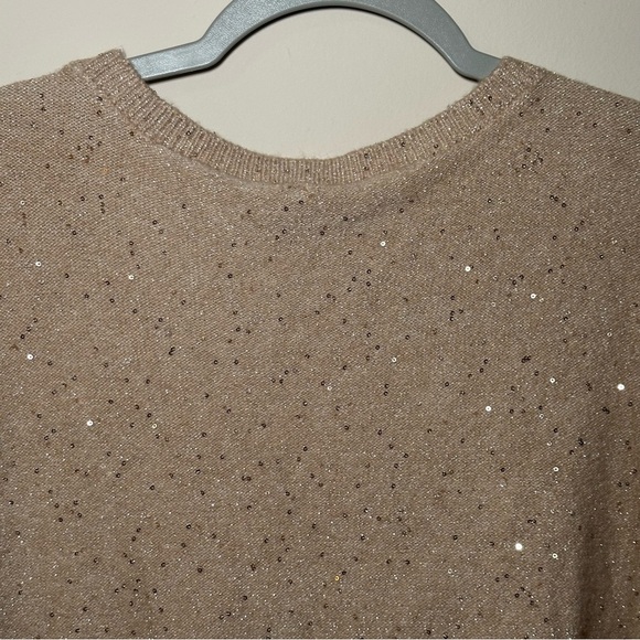Donna Karan Beige Sequin Knit Side Knot Sweater Top Size XL - Picture 16 of 16